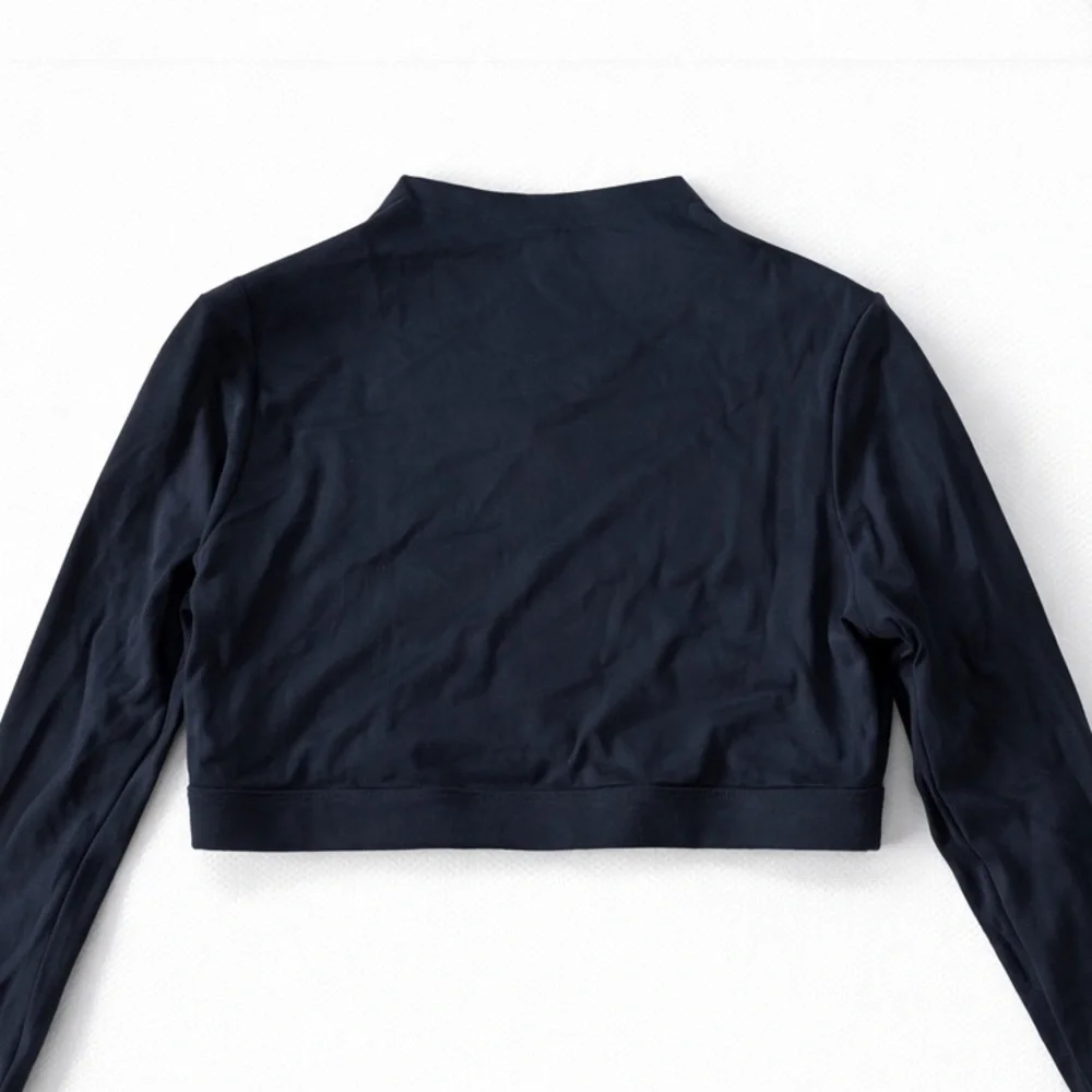 SET Active Midnight Blue Long Sleeve Crop Top - Picture 2 of 2